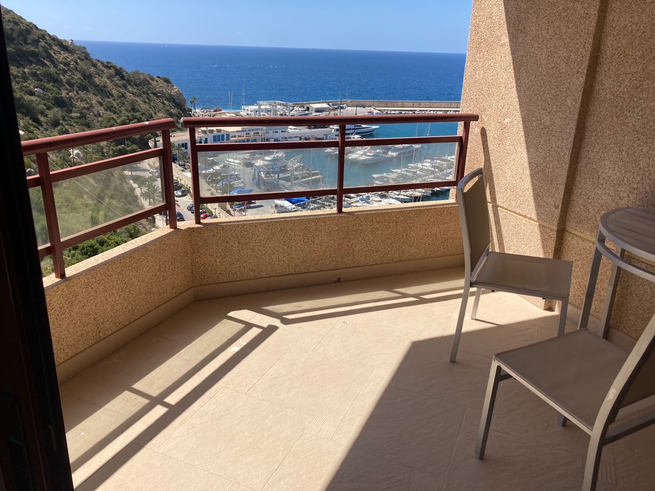 Bedroom balcony with marina view