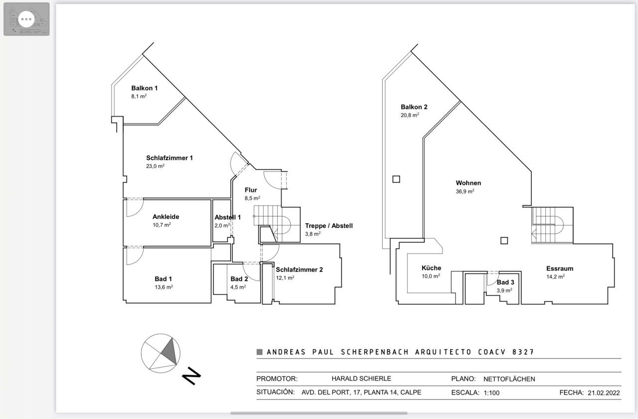 Floor plan — duplex penthouse layout